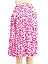 Yves Saint Laurent Fuchsia Floral Silk Ensemble Suit arcadeshops.com