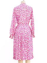 Yves Saint Laurent Fuchsia Floral Silk Ensemble Suit arcadeshops.com