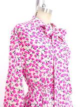 Yves Saint Laurent Fuchsia Floral Silk Ensemble Suit arcadeshops.com