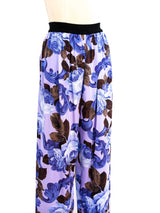 Gianfranco Ferre Rose Printed Silk Pants Bottom arcadeshops.com