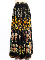 1930's Hand Embroidered Maxi Skirt Bottom arcadeshops.com