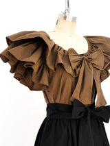 Yves Saint Laurent Ruffled Peasant Ensemble Suit arcadeshops.com