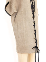 Celine Lace Up Linen Dress Dress arcadeshops.com