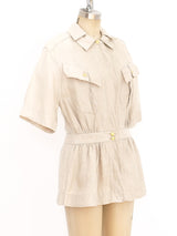 Chanel Short Sleeve Linen Jacket Jacket arcadeshops.com