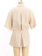 Chanel Short Sleeve Linen Jacket Jacket arcadeshops.com