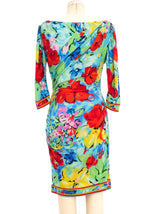 Leonard Floral Jersey Wrap Style Dress Dress arcadeshops.com