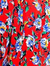 Yves Saint Laurent Red Floral Silk Dress Dress arcadeshops.com