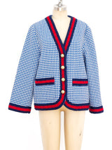 Gucci Blue Houndstooth Jacket Jacket arcadeshops.com