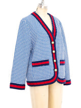 Gucci Blue Houndstooth Jacket Jacket arcadeshops.com