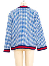 Gucci Blue Houndstooth Jacket Jacket arcadeshops.com