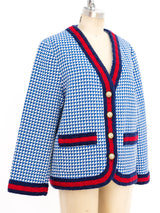 Gucci Blue Houndstooth Jacket Jacket arcadeshops.com