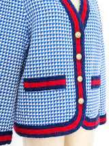 Gucci Blue Houndstooth Jacket Jacket arcadeshops.com