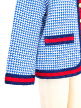Gucci Blue Houndstooth Jacket Jacket arcadeshops.com