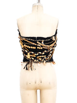 Christian Dior Raffia and Shell Embellished Bustier Top arcadeshops.com