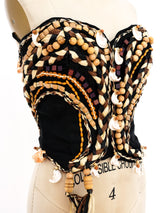 Christian Dior Raffia and Shell Embellished Bustier Top arcadeshops.com