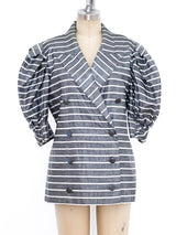 Metallic Stripe Short Sleeve Jacket Jacket arcadeshops.com