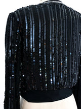 Black Sequin Wrap Top Top arcadeshops.com