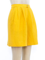 Sonia Rykiel Yellow Wool Shorts Bottom arcadeshops.com