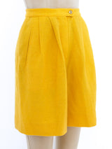 Sonia Rykiel Yellow Wool Shorts Bottom arcadeshops.com