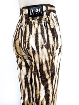 Gianfranco Ferre Abstract Print Satin Jeans Bottom arcadeshops.com