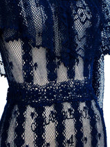 Indigo Crochet Tiered Ruffle Dress Dress arcadeshops.com