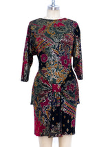 1990's Metallic Printed Mosaic Mini Dress Dress arcadeshops.com