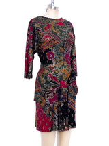 1990's Metallic Printed Mosaic Mini Dress Dress arcadeshops.com