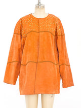 Studded Orange Suede Jacket Jacket arcadeshops.com