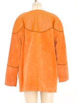 Studded Orange Suede Jacket Jacket arcadeshops.com