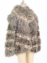 Chevron Hand Knit Fur Jacket Jacket arcadeshops.com