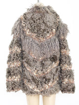 Chevron Hand Knit Fur Jacket Jacket arcadeshops.com