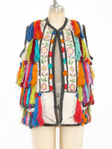 Embroidered Suede Tassel Vest Jacket arcadeshops.com