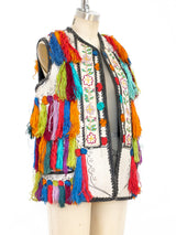 Embroidered Suede Tassel Vest Jacket arcadeshops.com