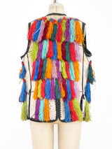 Embroidered Suede Tassel Vest Jacket arcadeshops.com