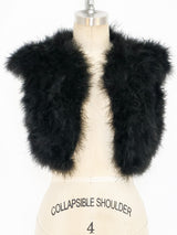 Cropped Black Marabou Feather Vest Jacket arcadeshops.com