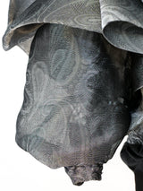 Metallic Silver Ruffle Wrap Top Top arcadeshops.com
