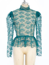 Emerald Net Lace Top Top arcadeshops.com