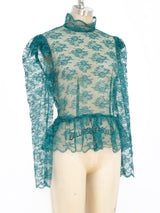 Emerald Net Lace Top Top arcadeshops.com