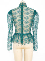Emerald Net Lace Top Top arcadeshops.com