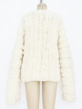 Ivory Chenille Shag Sweater Jacket arcadeshops.com