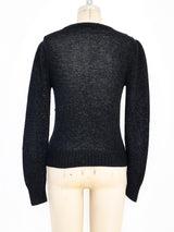 Faux Pearl Embellished Cutout Sweater Top arcadeshops.com