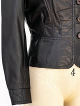 Black Leather Cropped Jacket Jacket arcadeshops.com