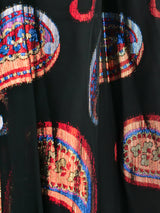 Metallic Paisley Midi Skirt Bottom arcadeshops.com