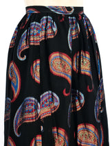 Metallic Paisley Midi Skirt Bottom arcadeshops.com