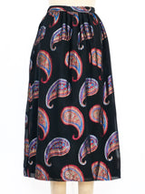 Metallic Paisley Midi Skirt Bottom arcadeshops.com