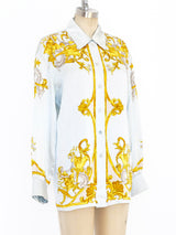 Escada Baroque Print Silk Blouse Top arcadeshops.com