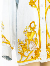 Escada Baroque Print Silk Blouse Top arcadeshops.com