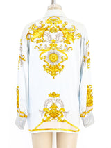 Escada Baroque Print Silk Blouse Top arcadeshops.com