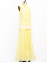 Yellow Chiffon Palazzo Jumpsuit Suit arcadeshops.com