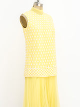 Yellow Chiffon Palazzo Jumpsuit Suit arcadeshops.com